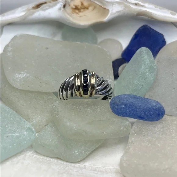 David Yurman Sapphire Cable Dome Ring - Picture 7 of 12